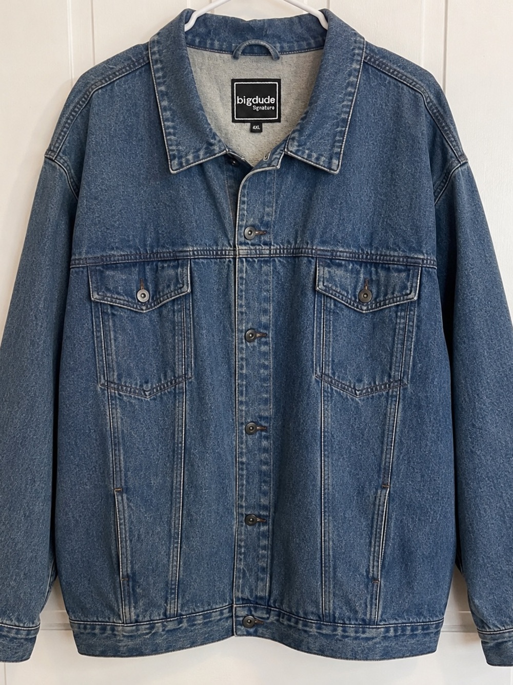 bigdude Signature Blue Denim Jacket Size 4XL